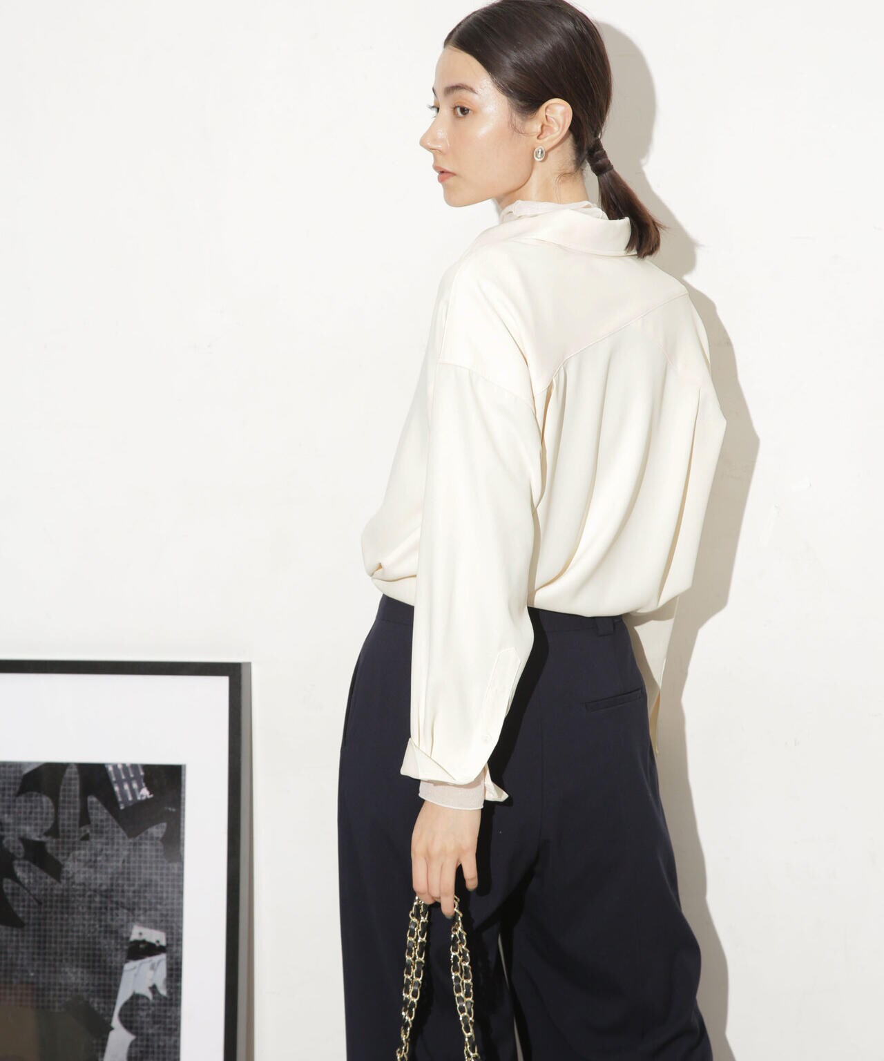 バッククロスドレープシャツ 6693220309