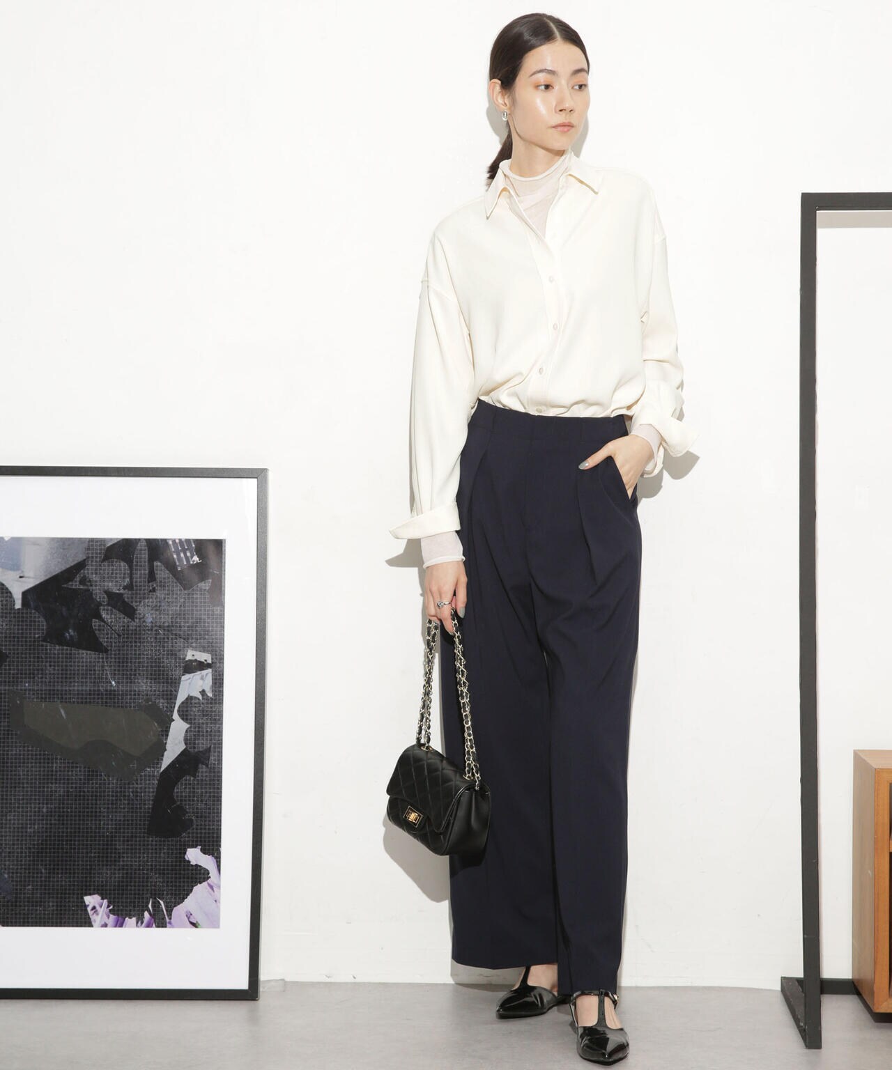 バッククロスドレープシャツ 6693220309