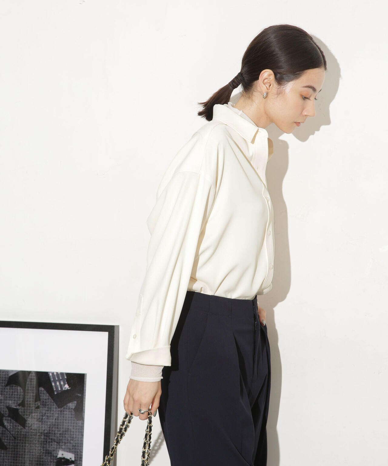 バッククロスドレープシャツ 6693220309