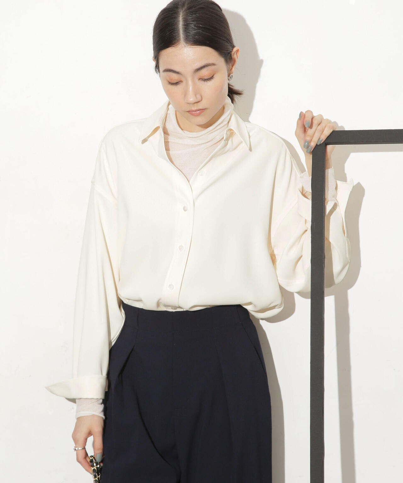 バッククロスドレープシャツ 6693220309