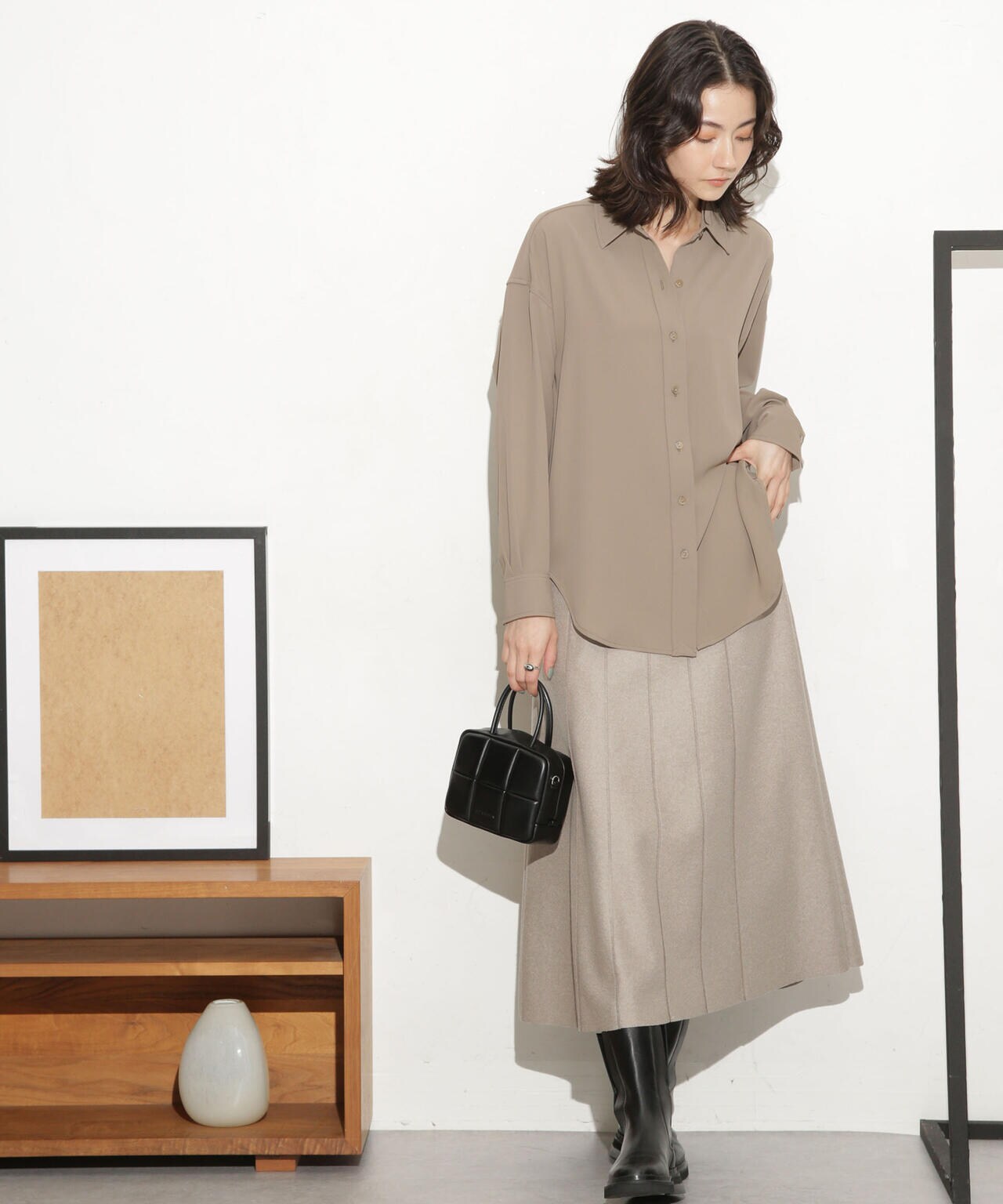 バッククロスドレープシャツ 6693220309