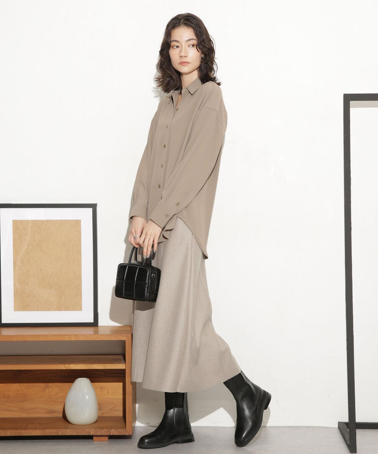 バッククロスドレープシャツ 6693220309