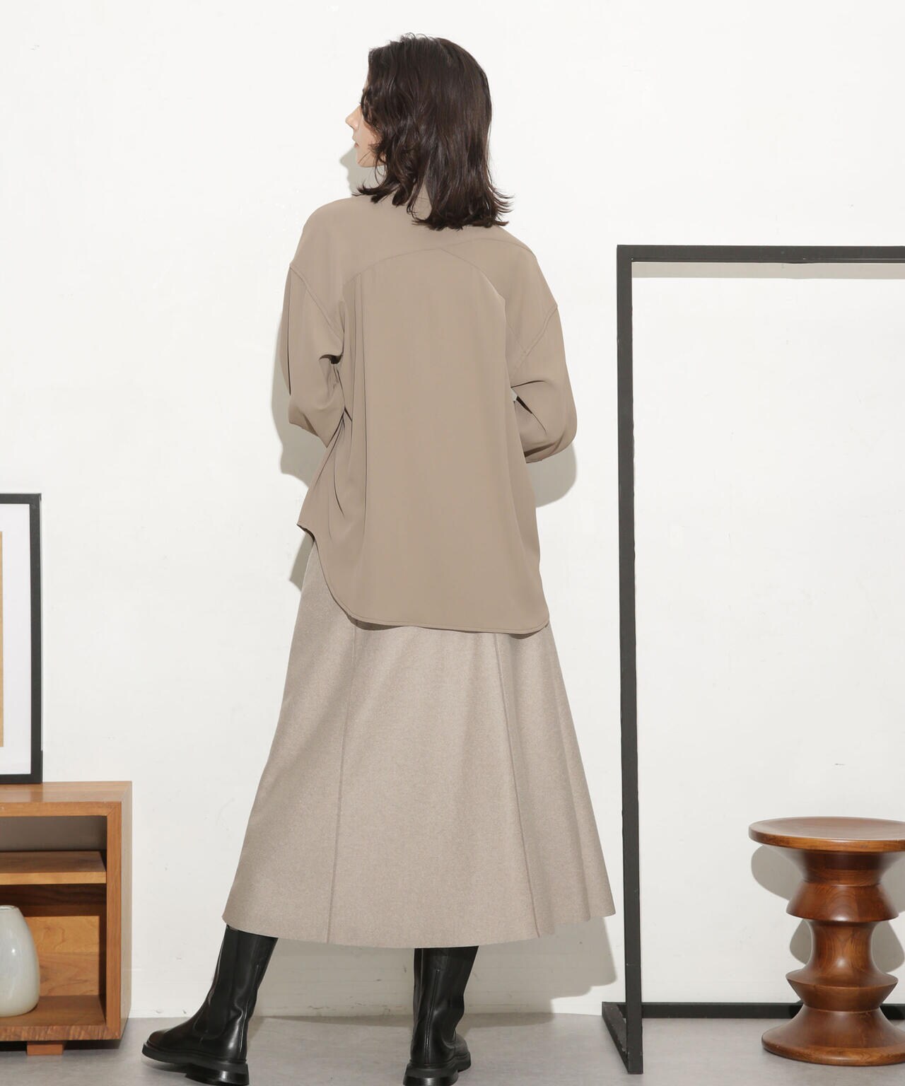 バッククロスドレープシャツ 6693220309