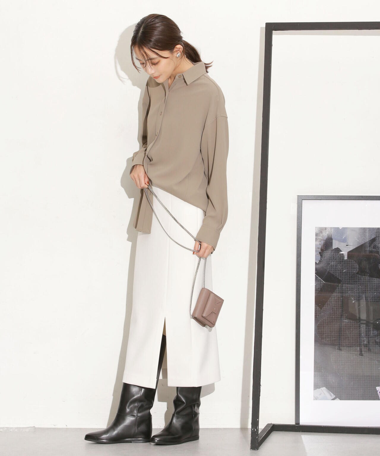 バッククロスドレープシャツ 6693220309