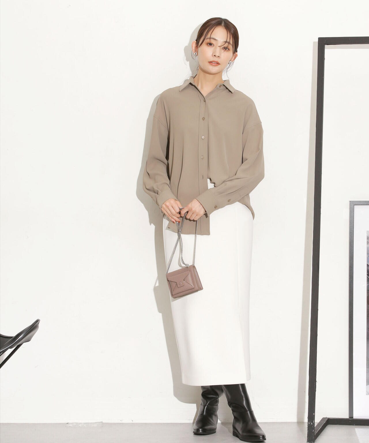 バッククロスドレープシャツ 6693220309