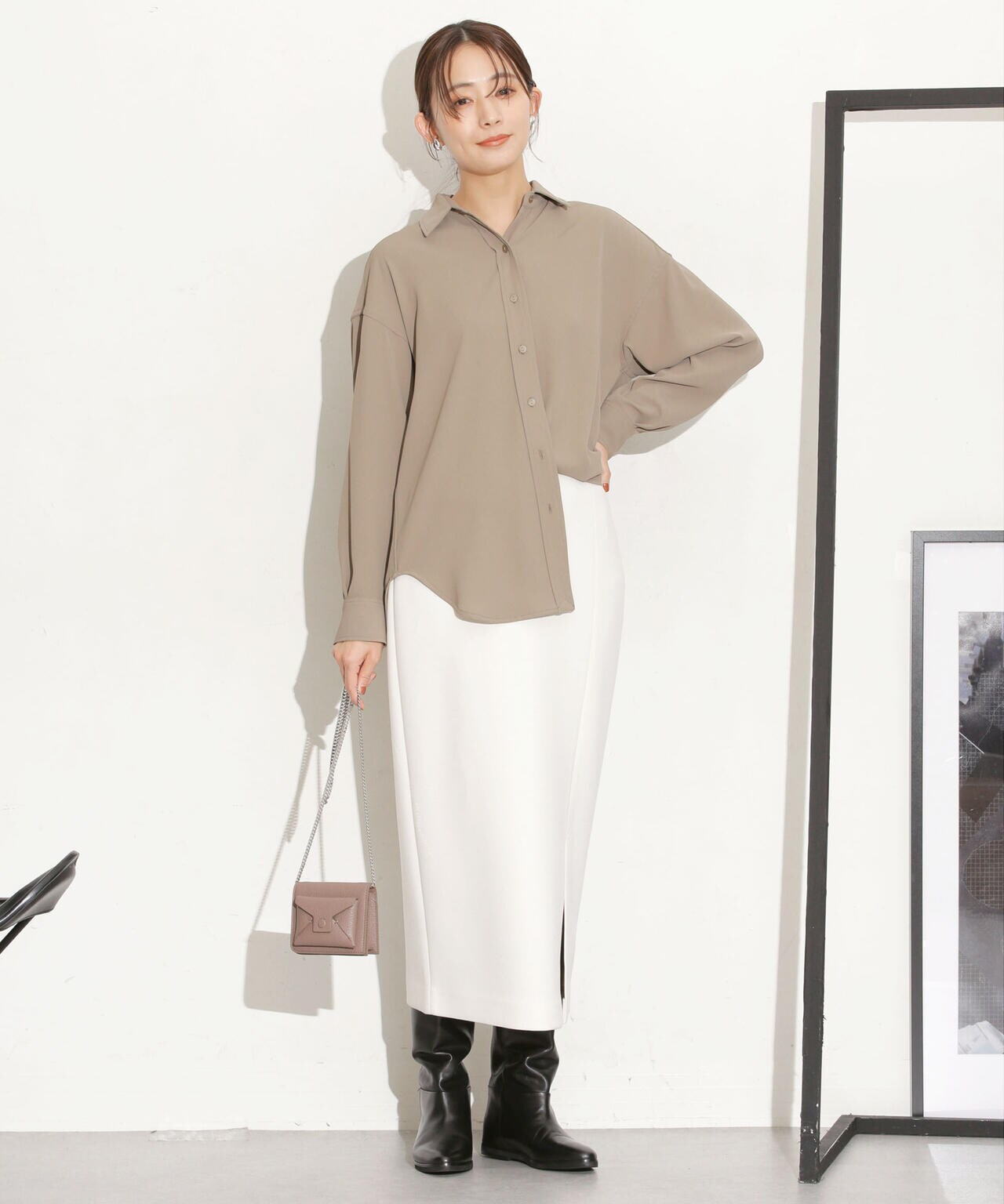 バッククロスドレープシャツ 6693220309