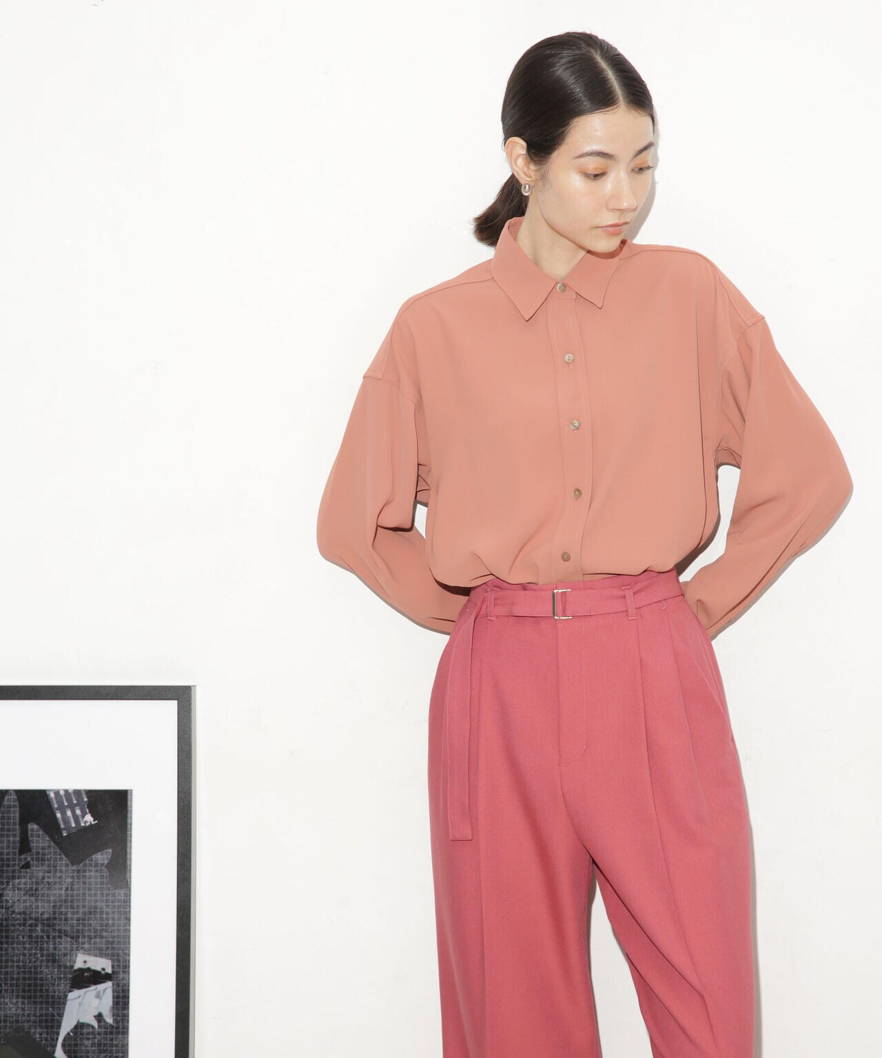 バッククロスドレープシャツ 6693220309