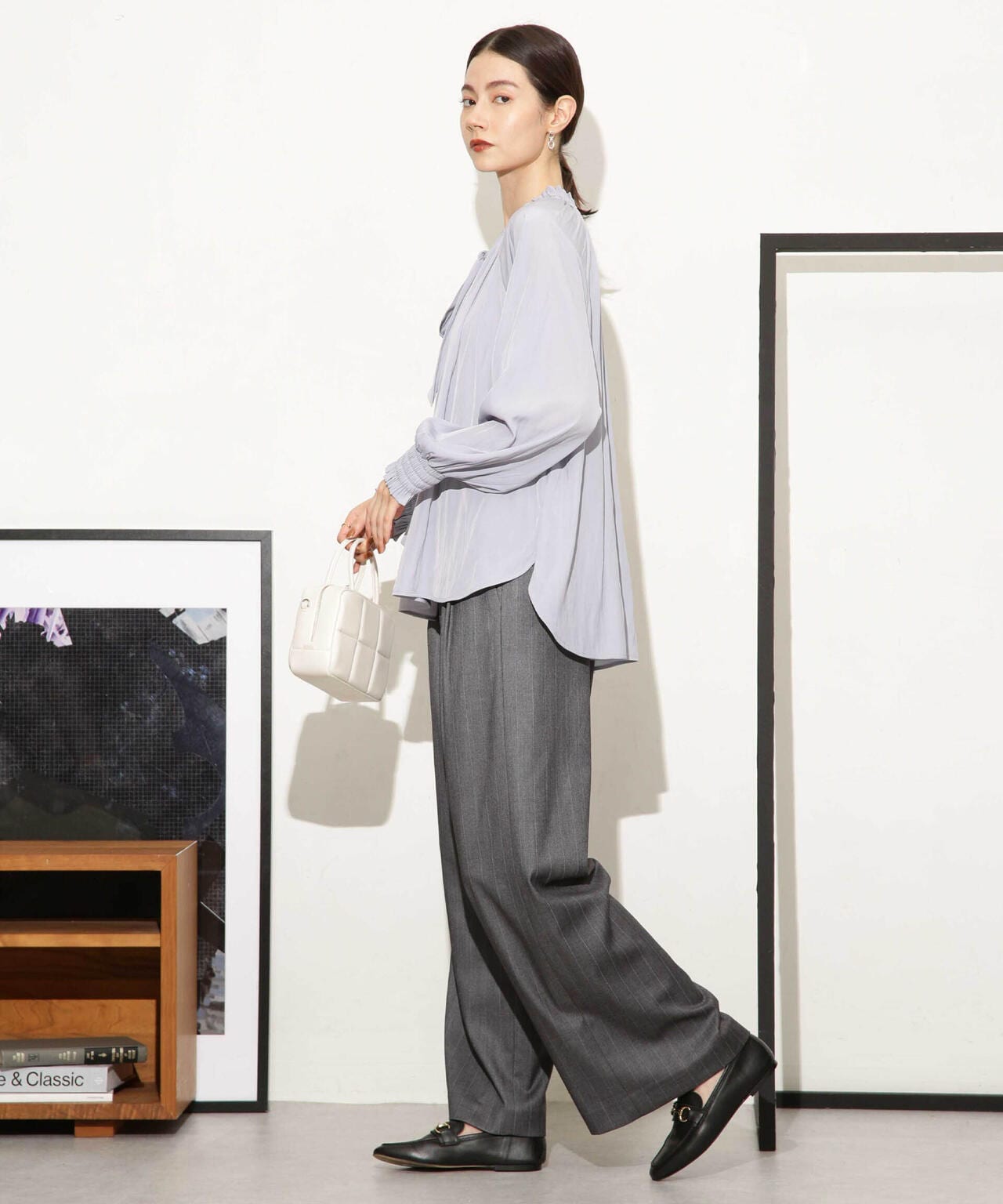 ギャザーネックボウタイブラウス 6693220318