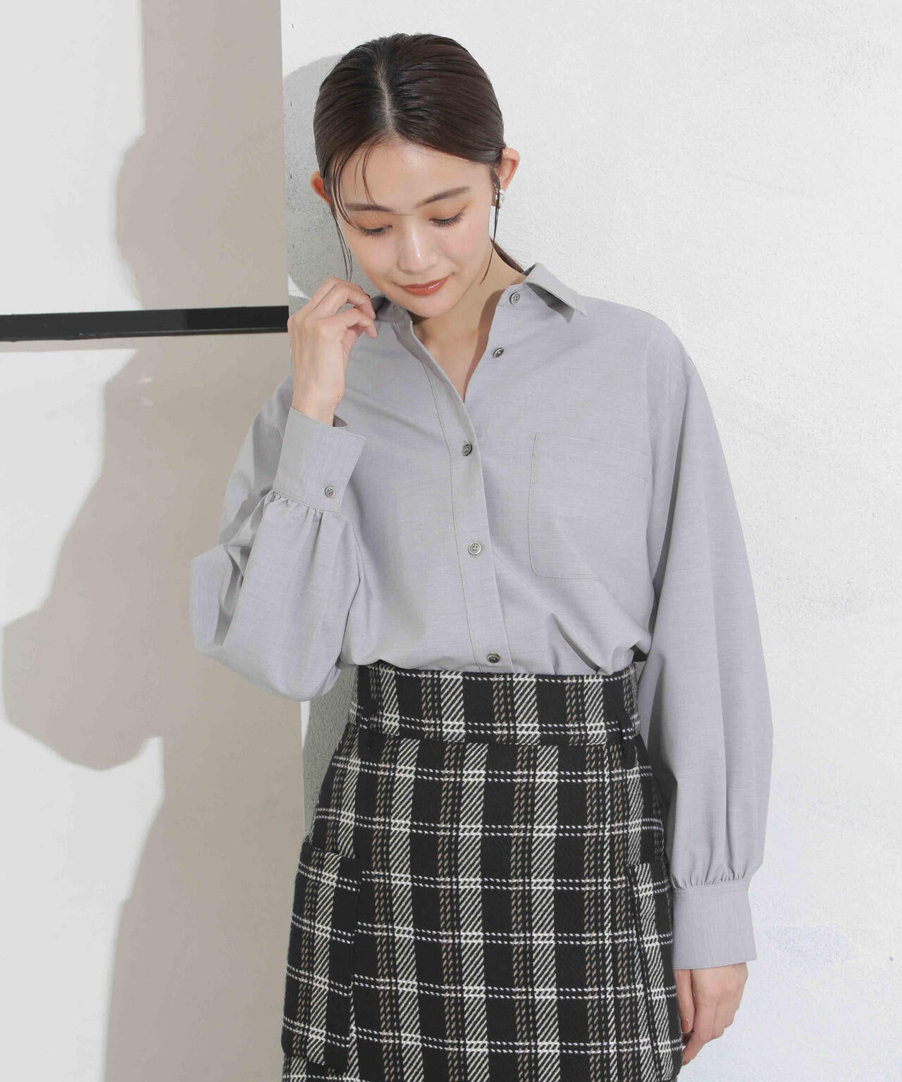 ギャザーワイドシャツ 6693220319