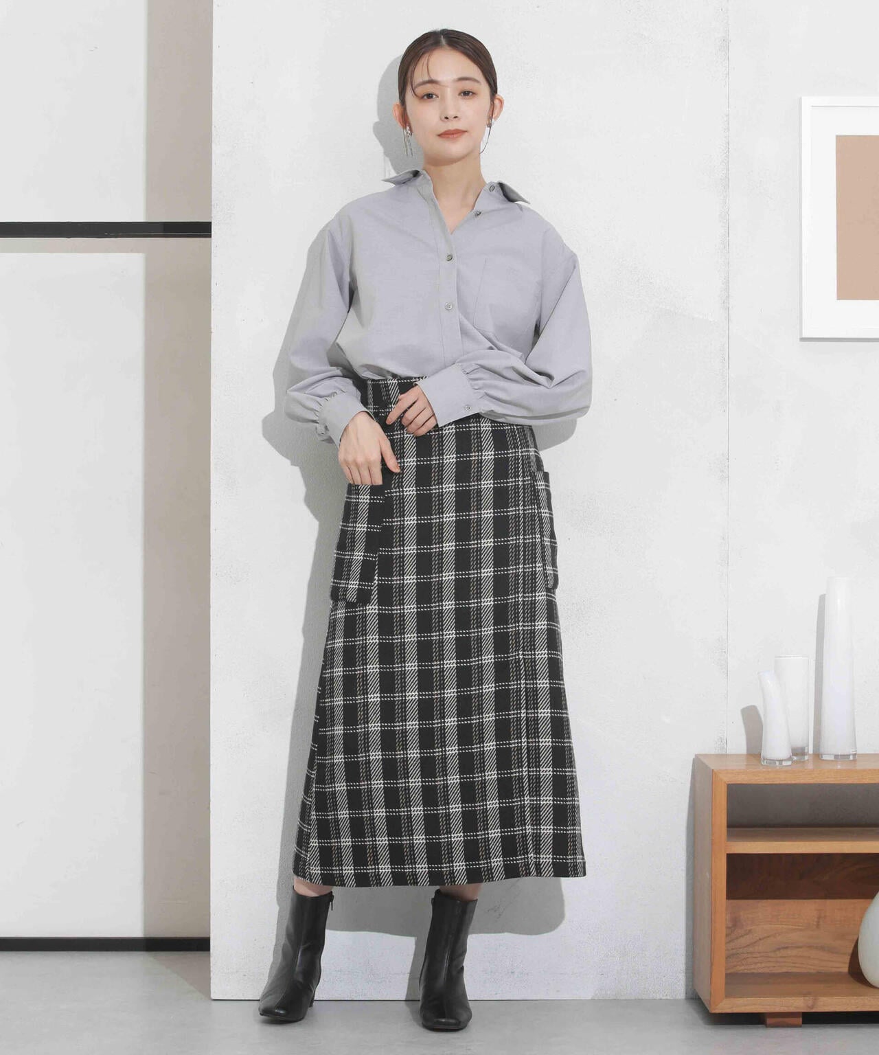 ギャザーワイドシャツ 6693220319