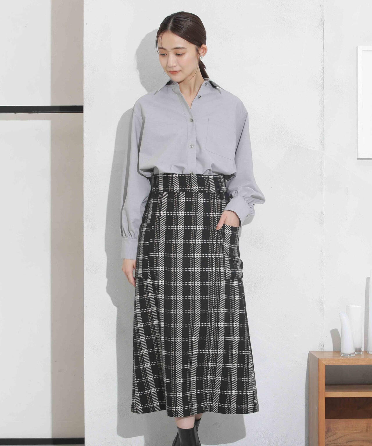 ギャザーワイドシャツ 6693220319