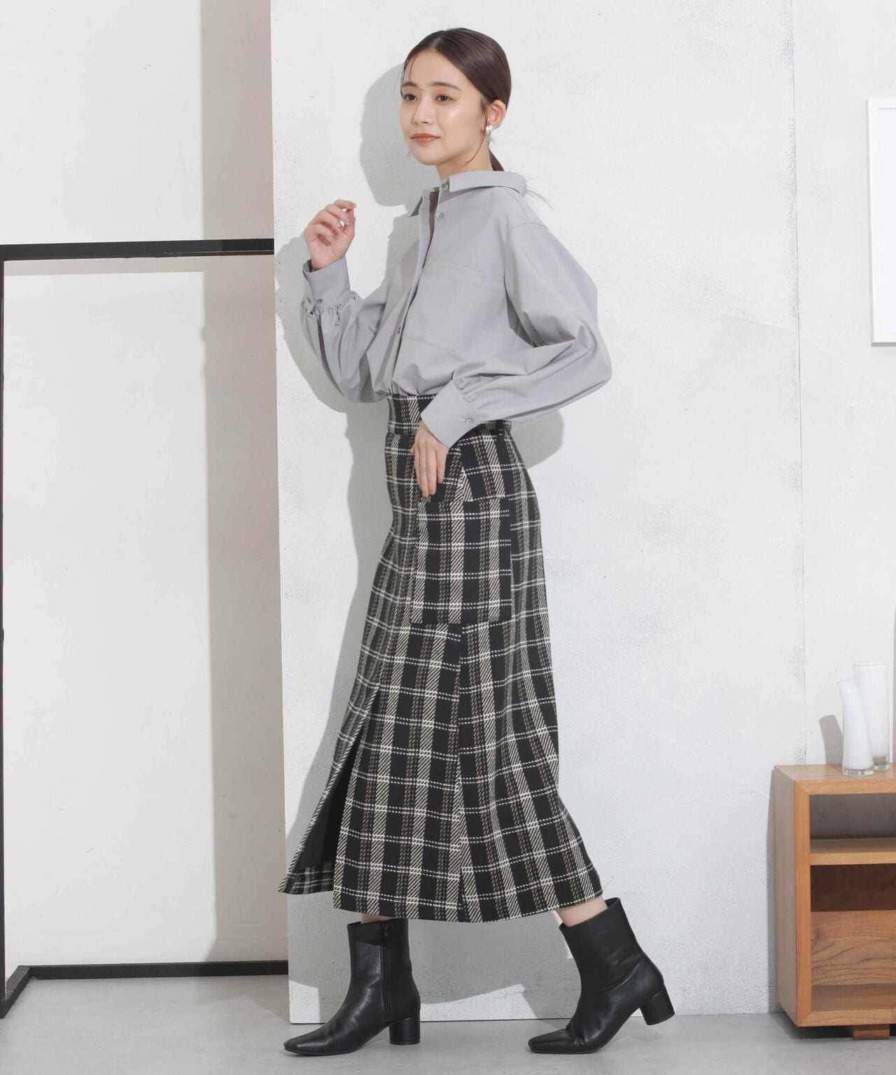 ギャザーワイドシャツ 6693220319