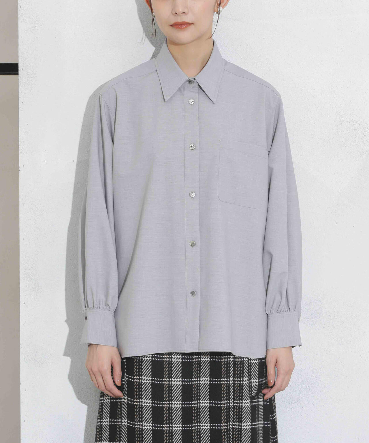 ギャザーワイドシャツ 6693220319