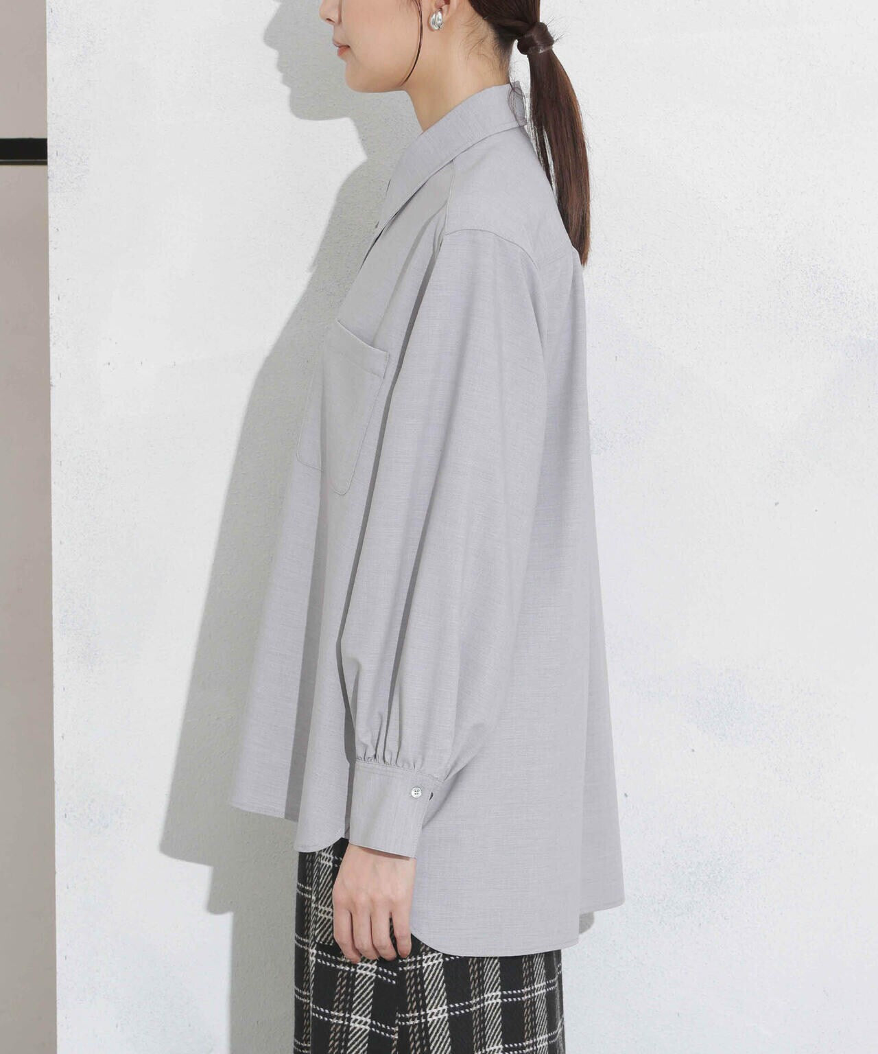 ギャザーワイドシャツ 6693220319