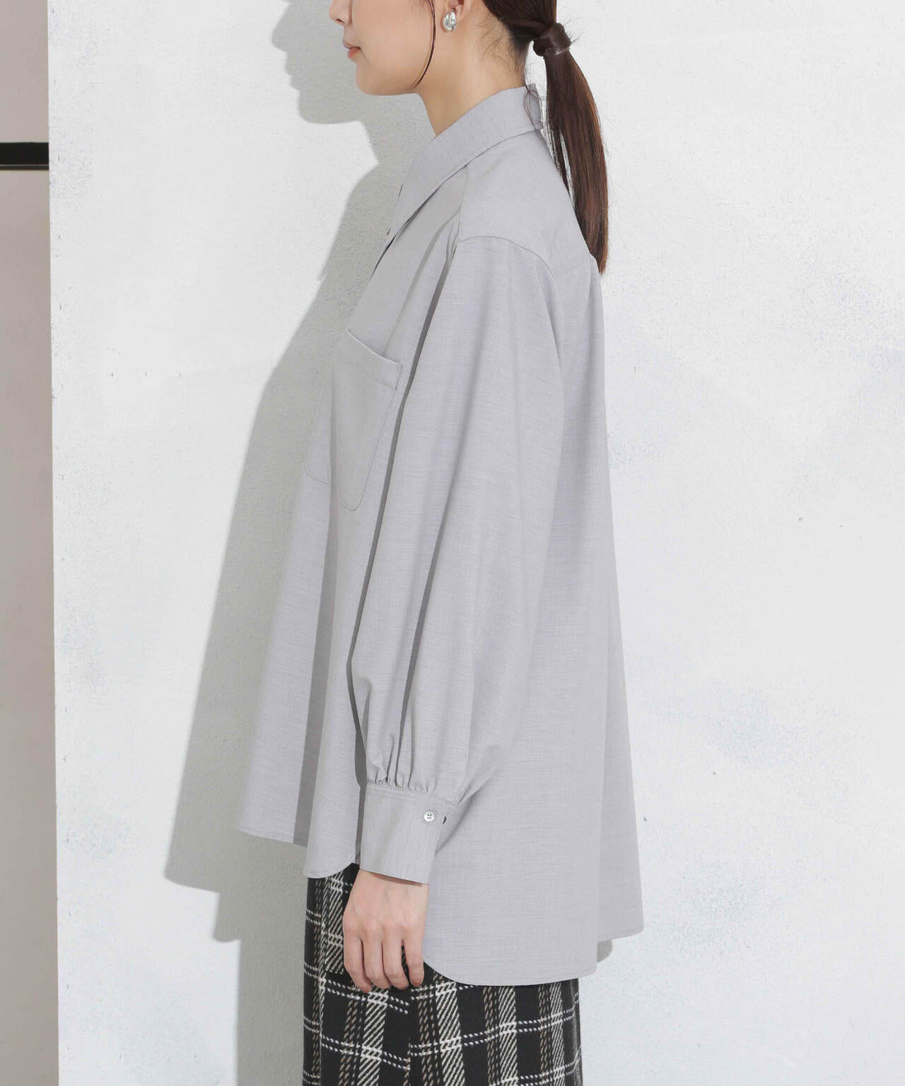 ギャザーワイドシャツ 6693220319