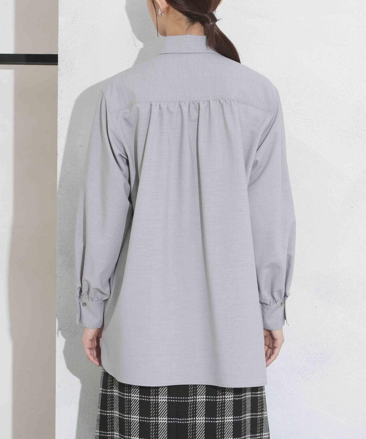 ギャザーワイドシャツ 6693220319