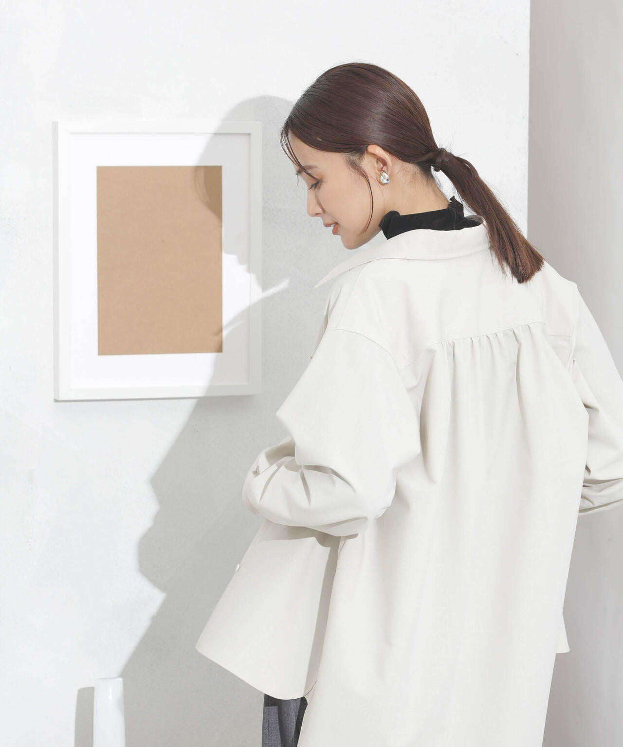 ギャザーワイドシャツ 6693220319