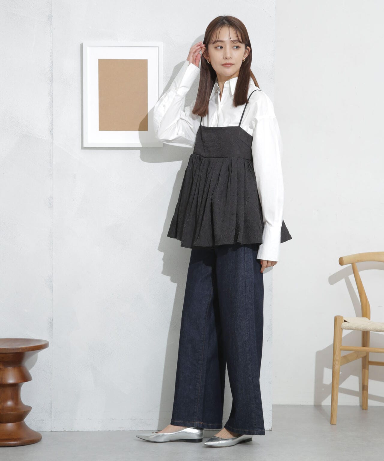 キャッチワッシャーツイルキャミブラウス 6693221304