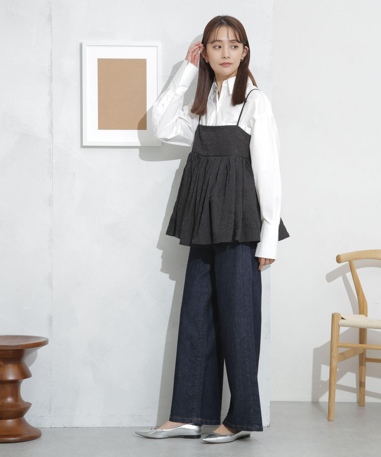 キャッチワッシャーツイルキャミブラウス 6693221304