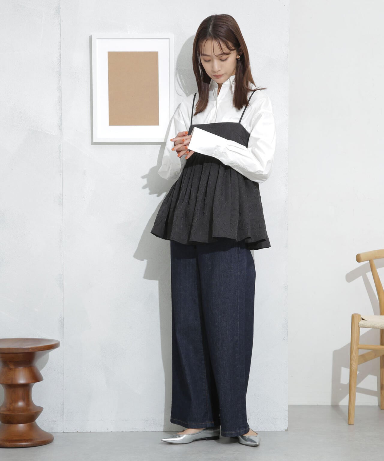 キャッチワッシャーツイルキャミブラウス 6693221304