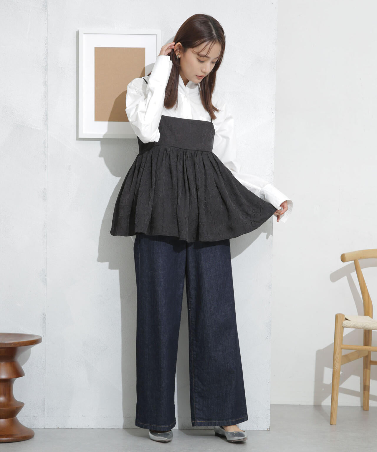 キャッチワッシャーツイルキャミブラウス 6693221304