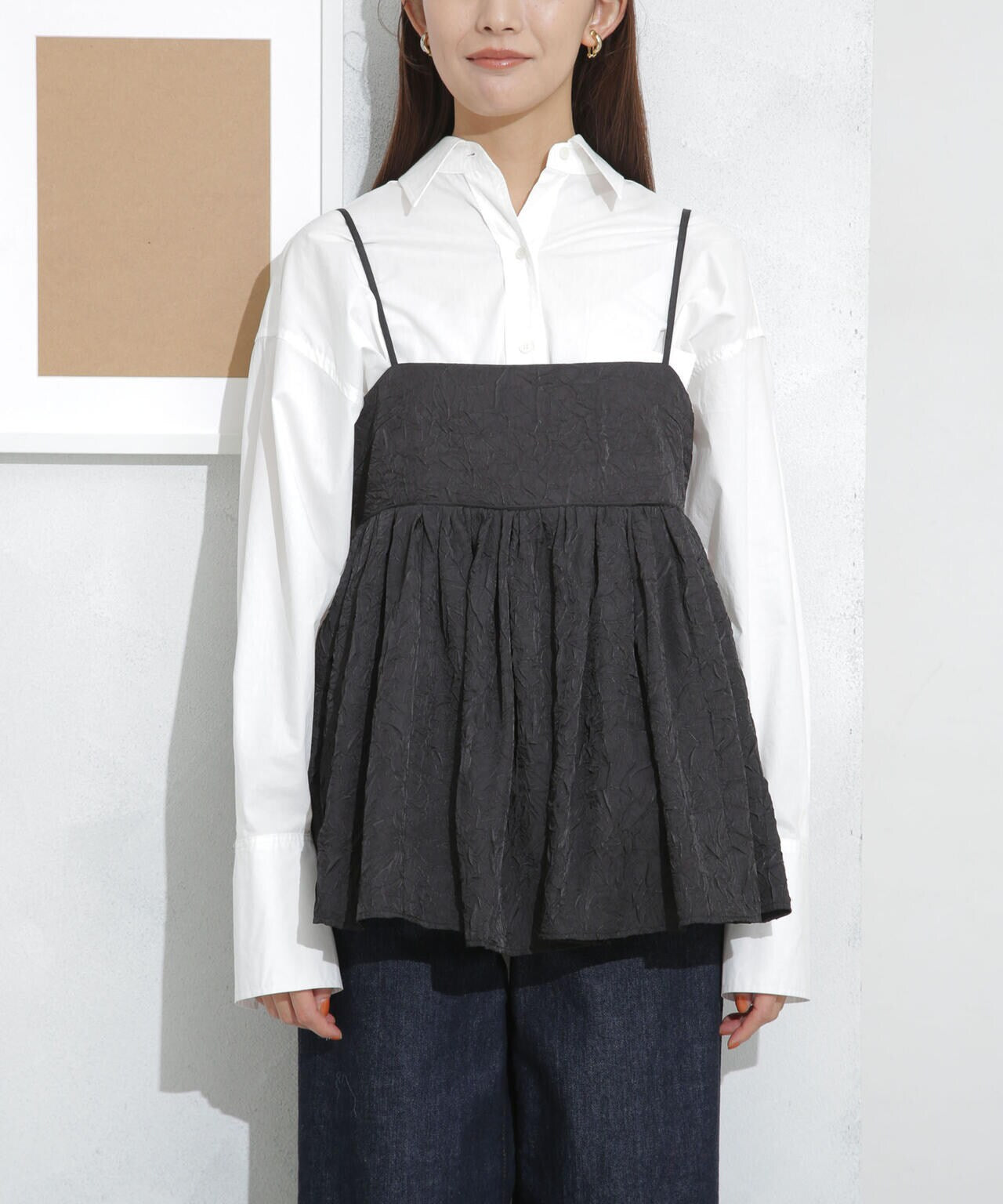 キャッチワッシャーツイルキャミブラウス 6693221304