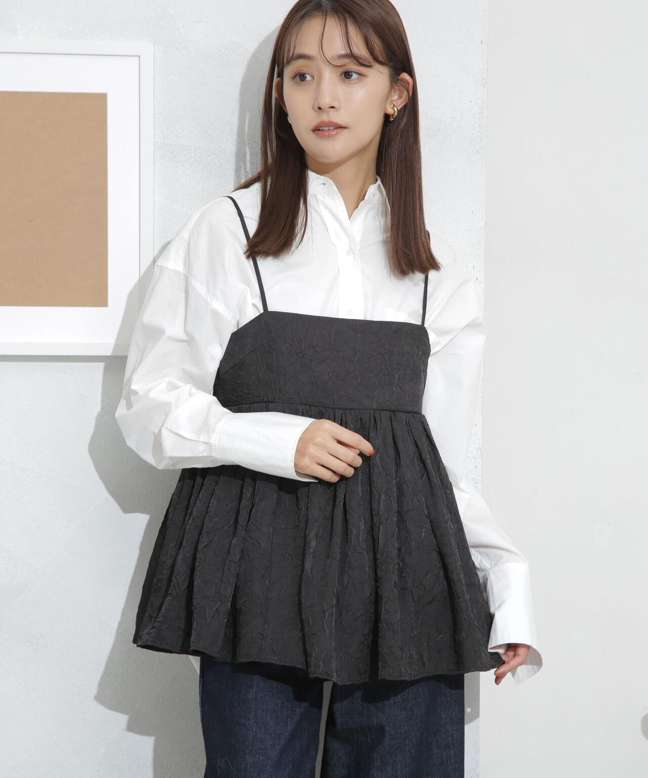 キャッチワッシャーツイルキャミブラウス 6693221304