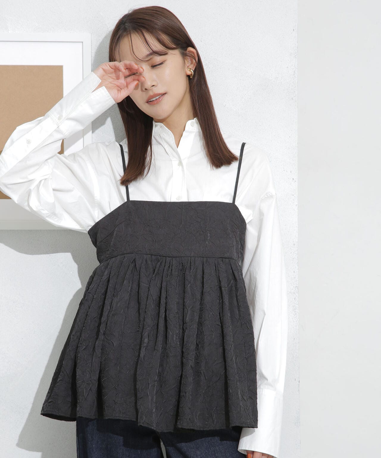 キャッチワッシャーツイルキャミブラウス 6693221304