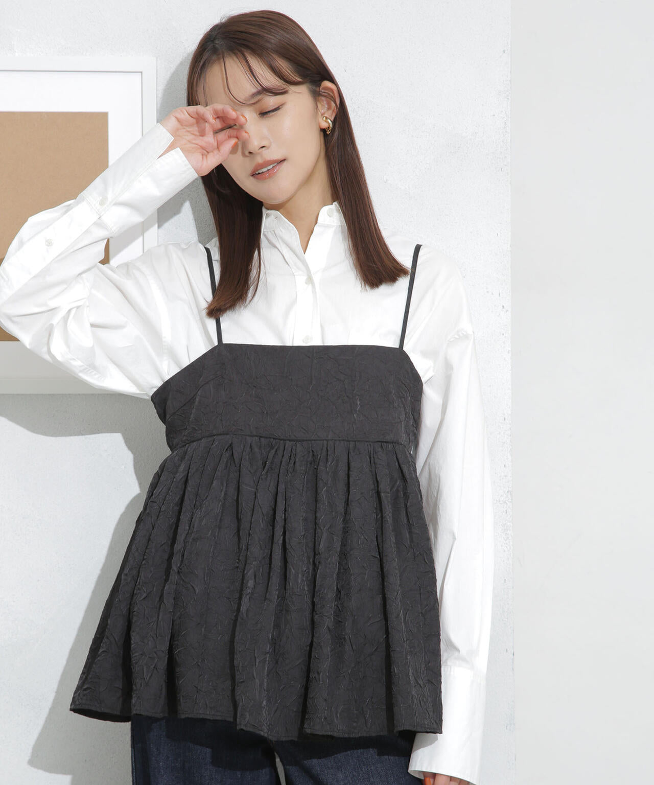 キャッチワッシャーツイルキャミブラウス 6693221304