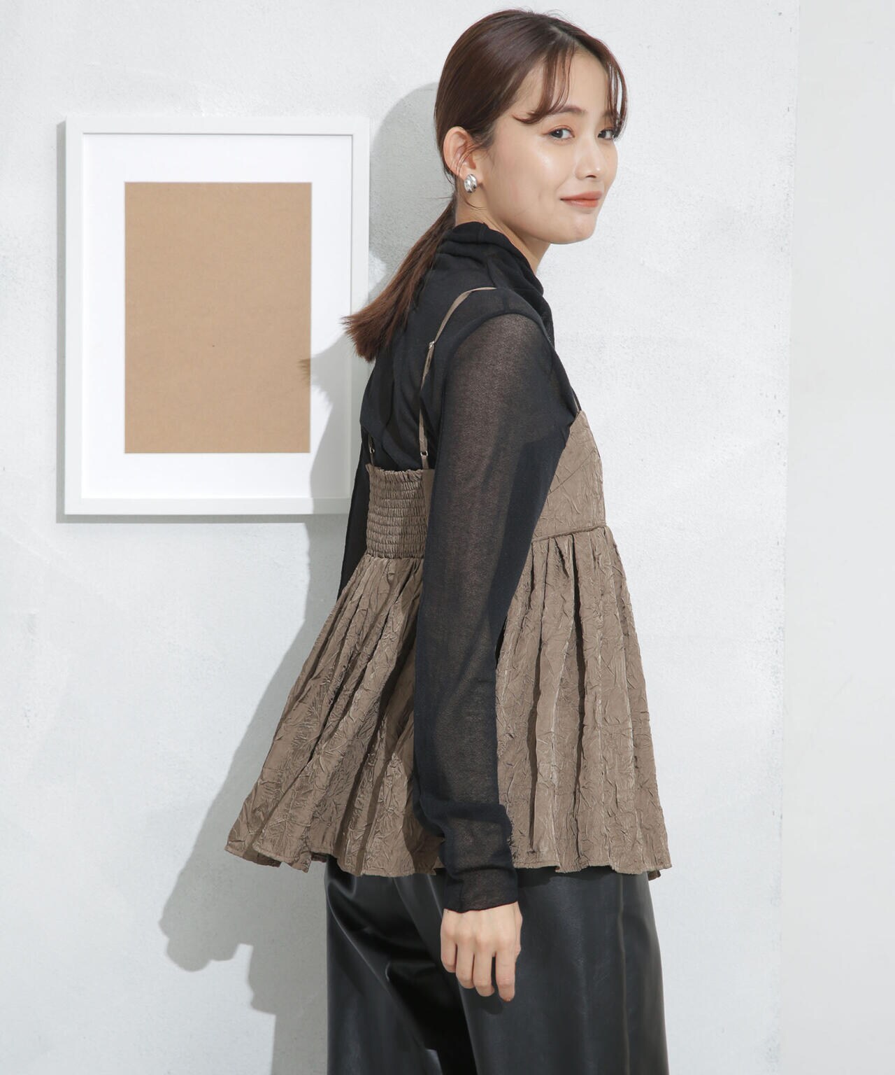 キャッチワッシャーツイルキャミブラウス 6693221304