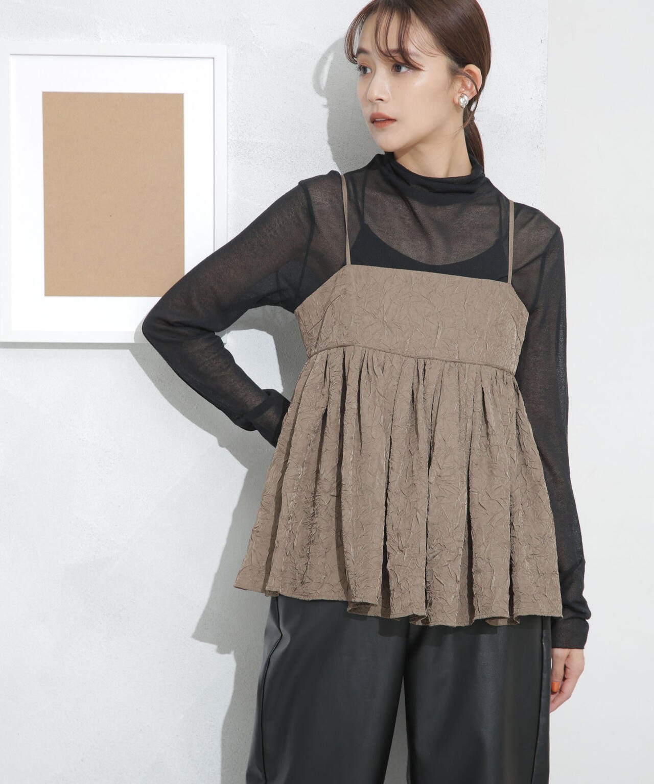 キャッチワッシャーツイルキャミブラウス 6693221304