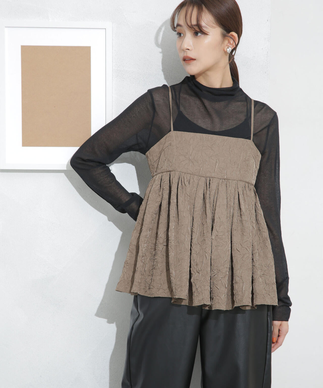 キャッチワッシャーツイルキャミブラウス 6693221304