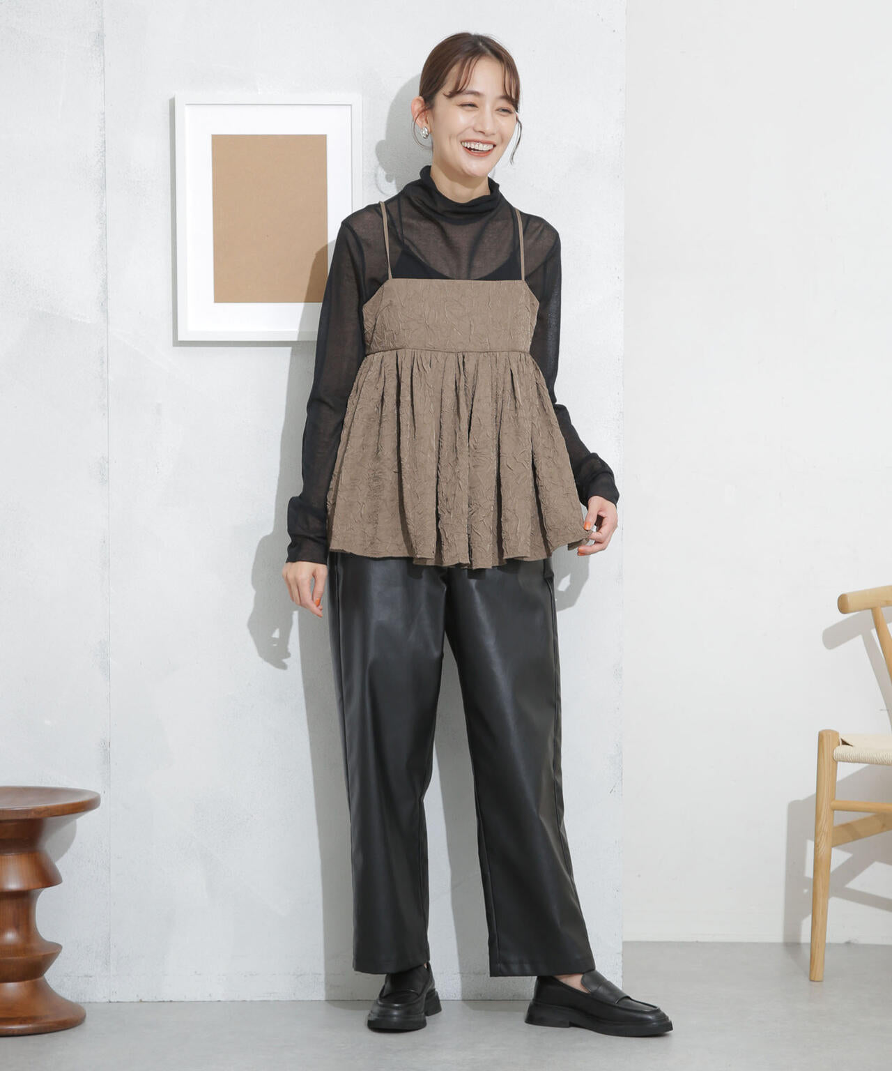 キャッチワッシャーツイルキャミブラウス 6693221304