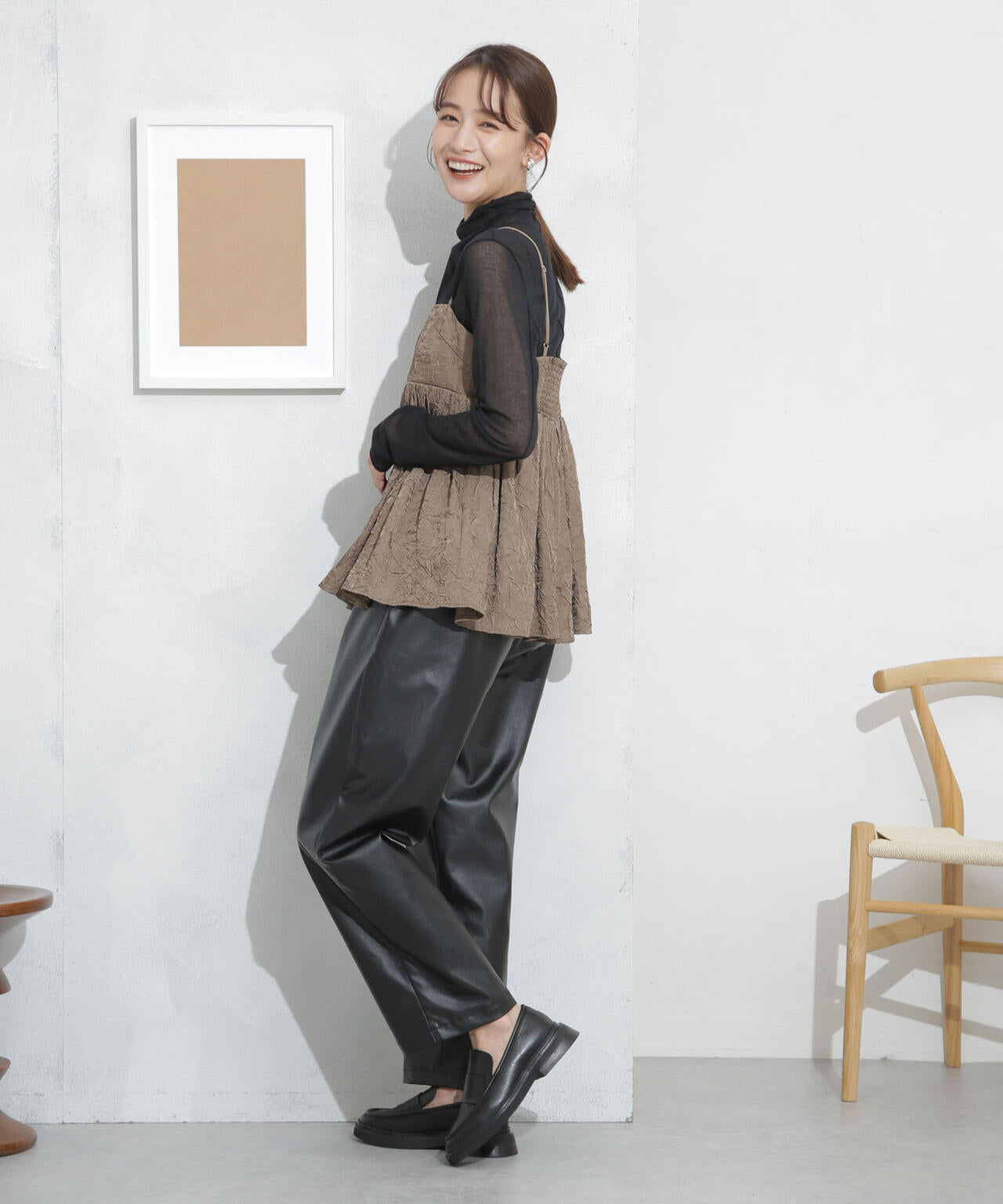 キャッチワッシャーツイルキャミブラウス 6693221304