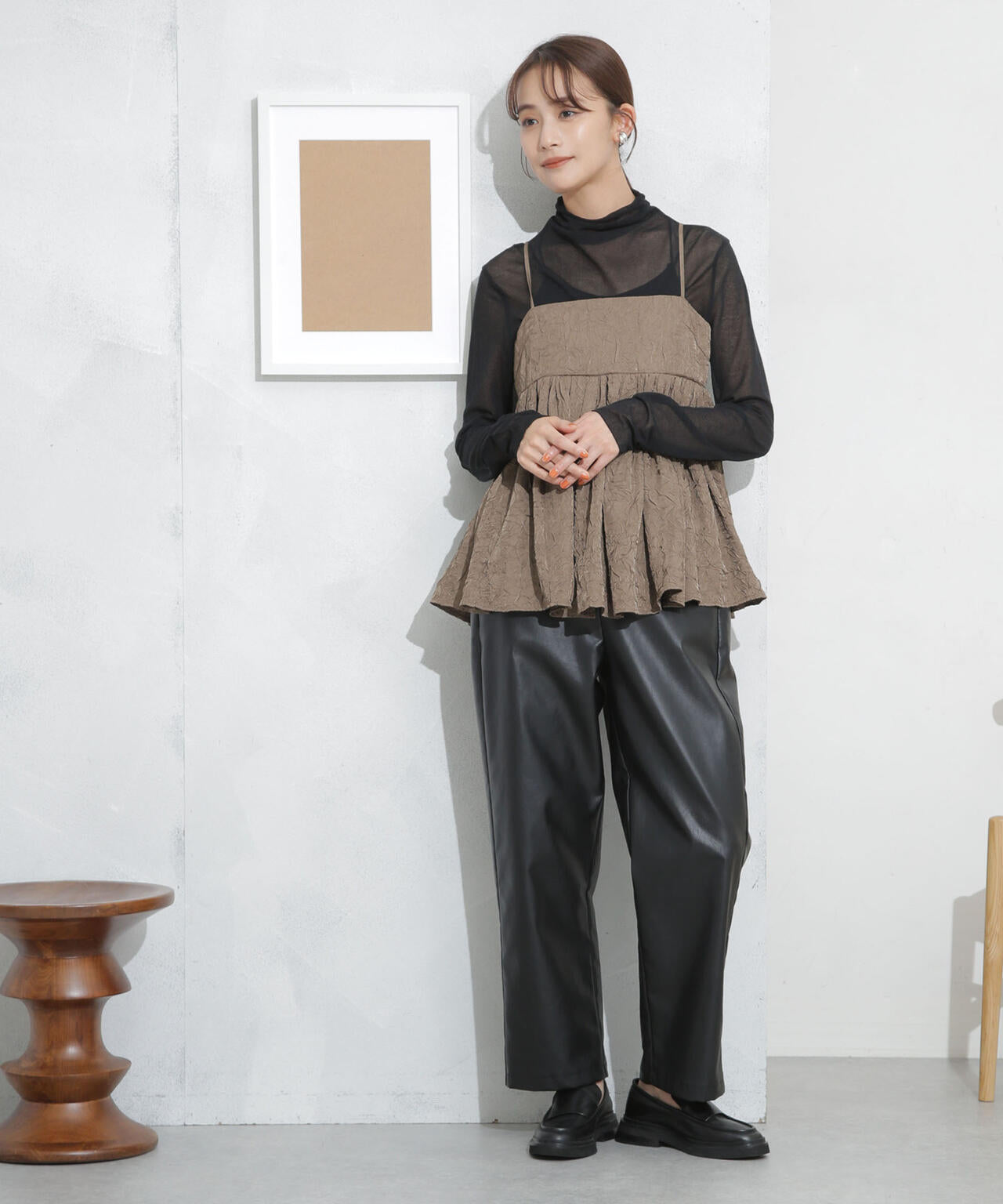 キャッチワッシャーツイルキャミブラウス 6693221304