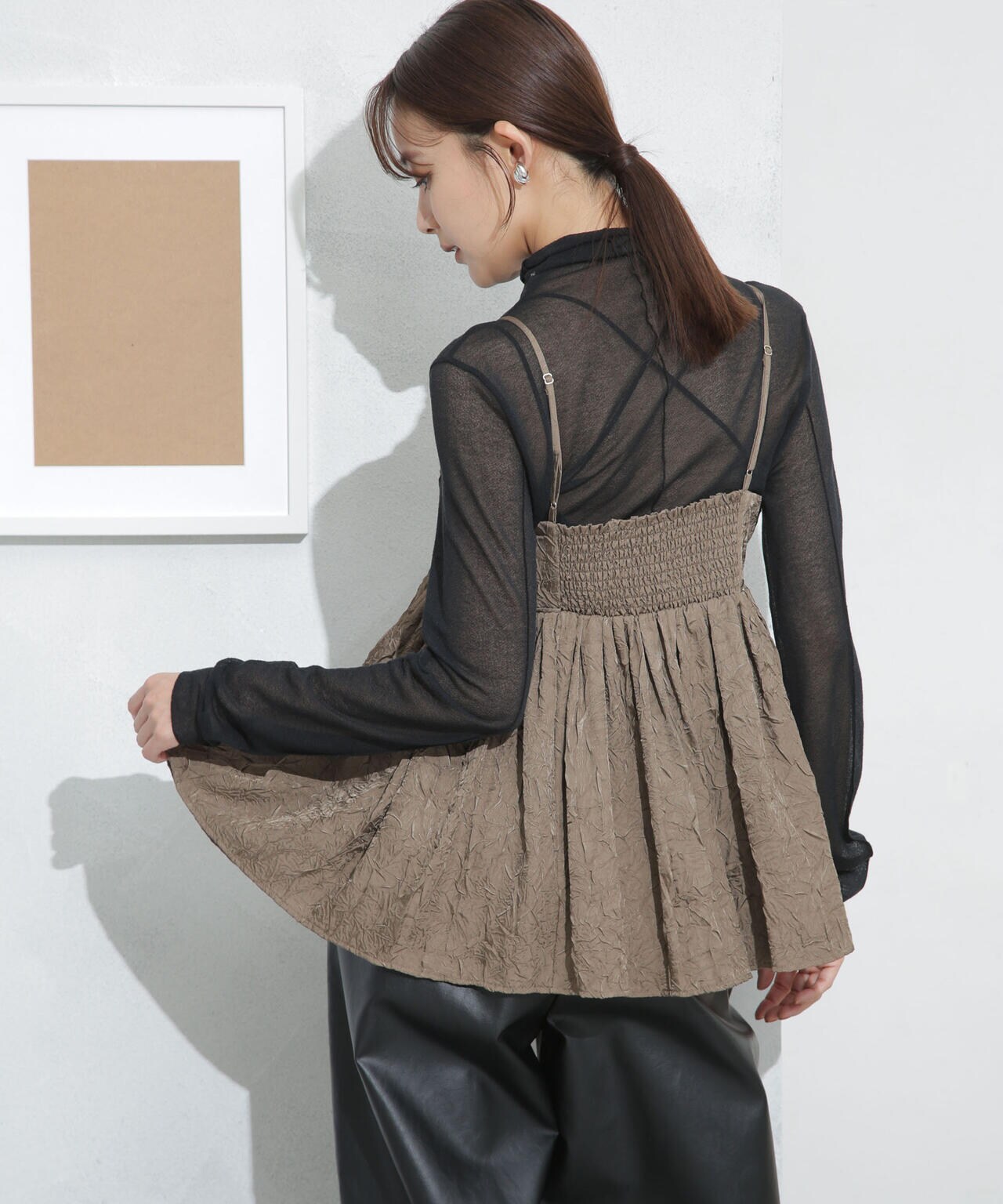 キャッチワッシャーツイルキャミブラウス 6693221304