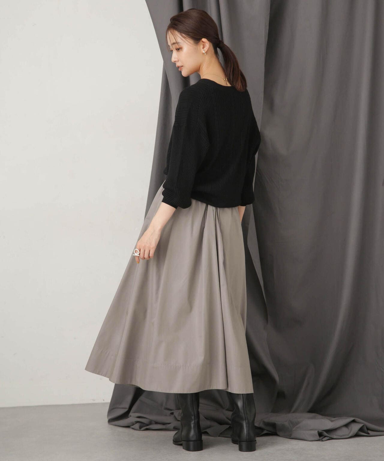 毛玉レスニットリブケーブルカーディガン 6693222305