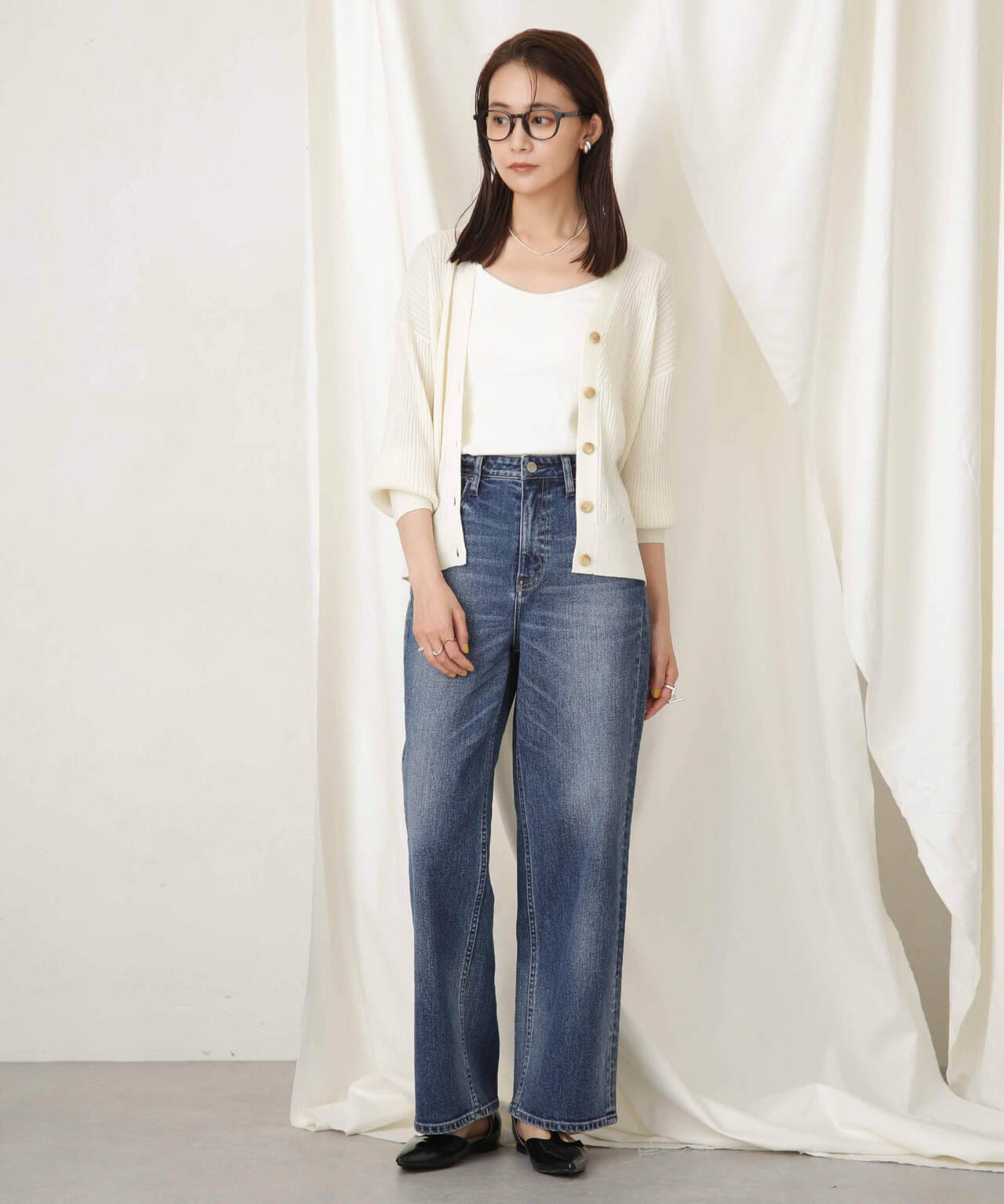 毛玉レスニットリブケーブルカーディガン 6693222305