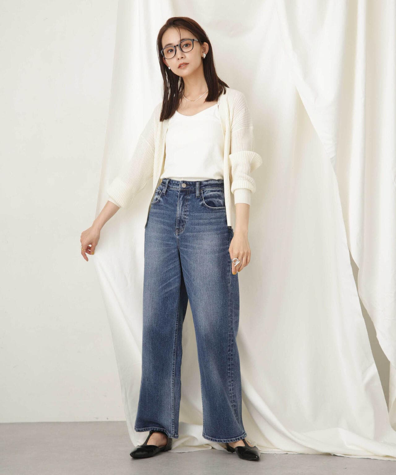 毛玉レスニットリブケーブルカーディガン 6693222305