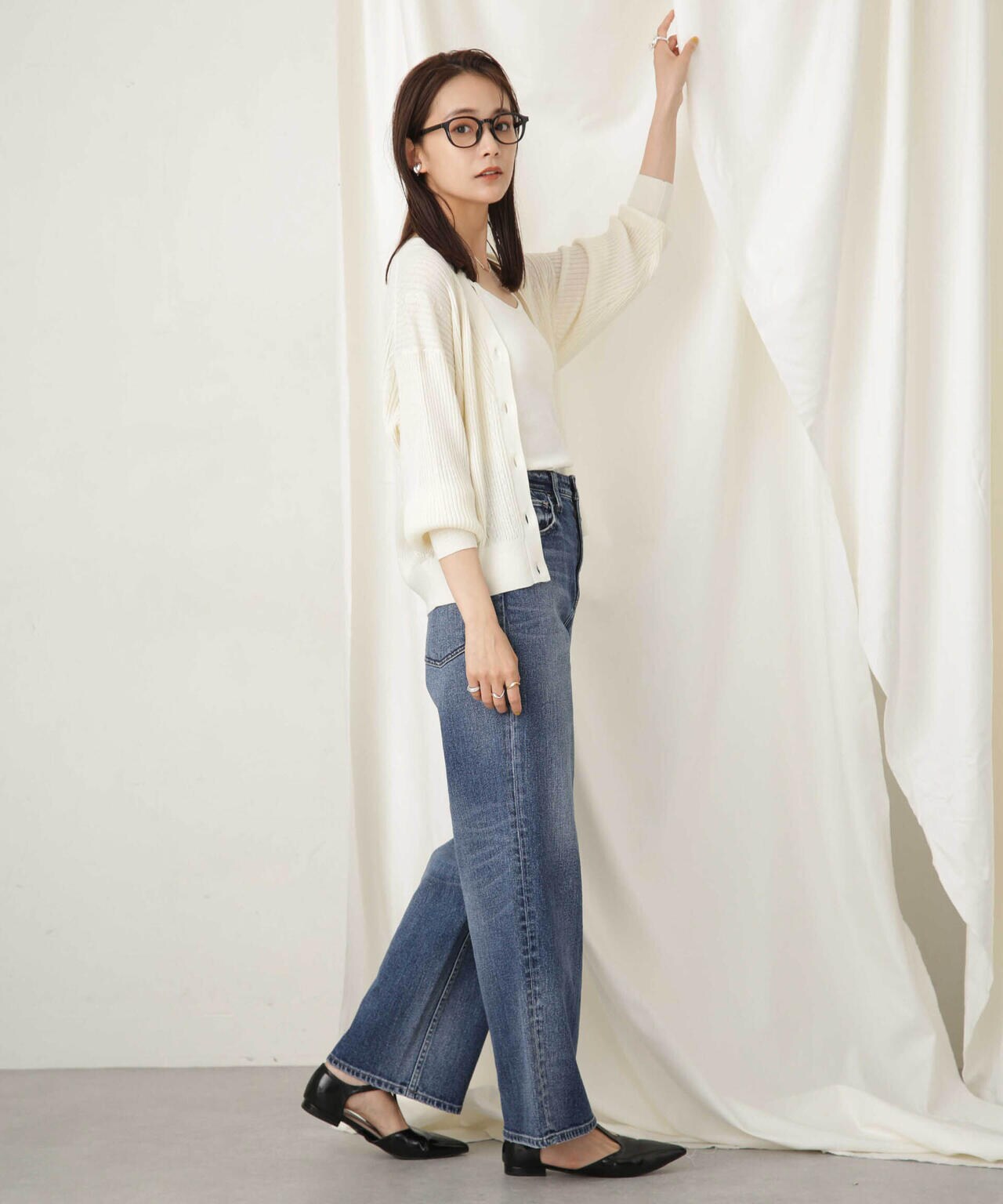 毛玉レスニットリブケーブルカーディガン 6693222305