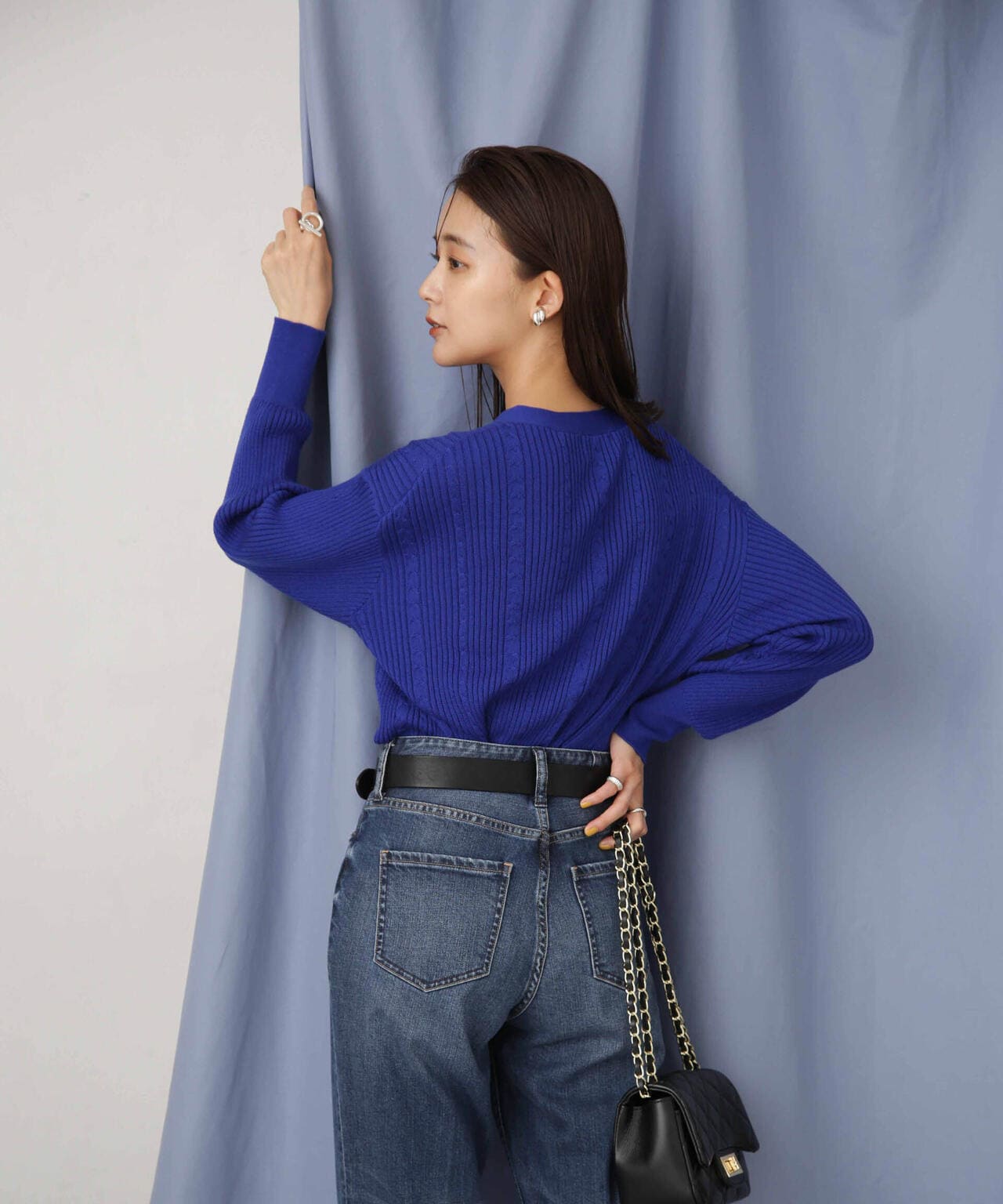 毛玉レスニットリブケーブルカーディガン 6693222305