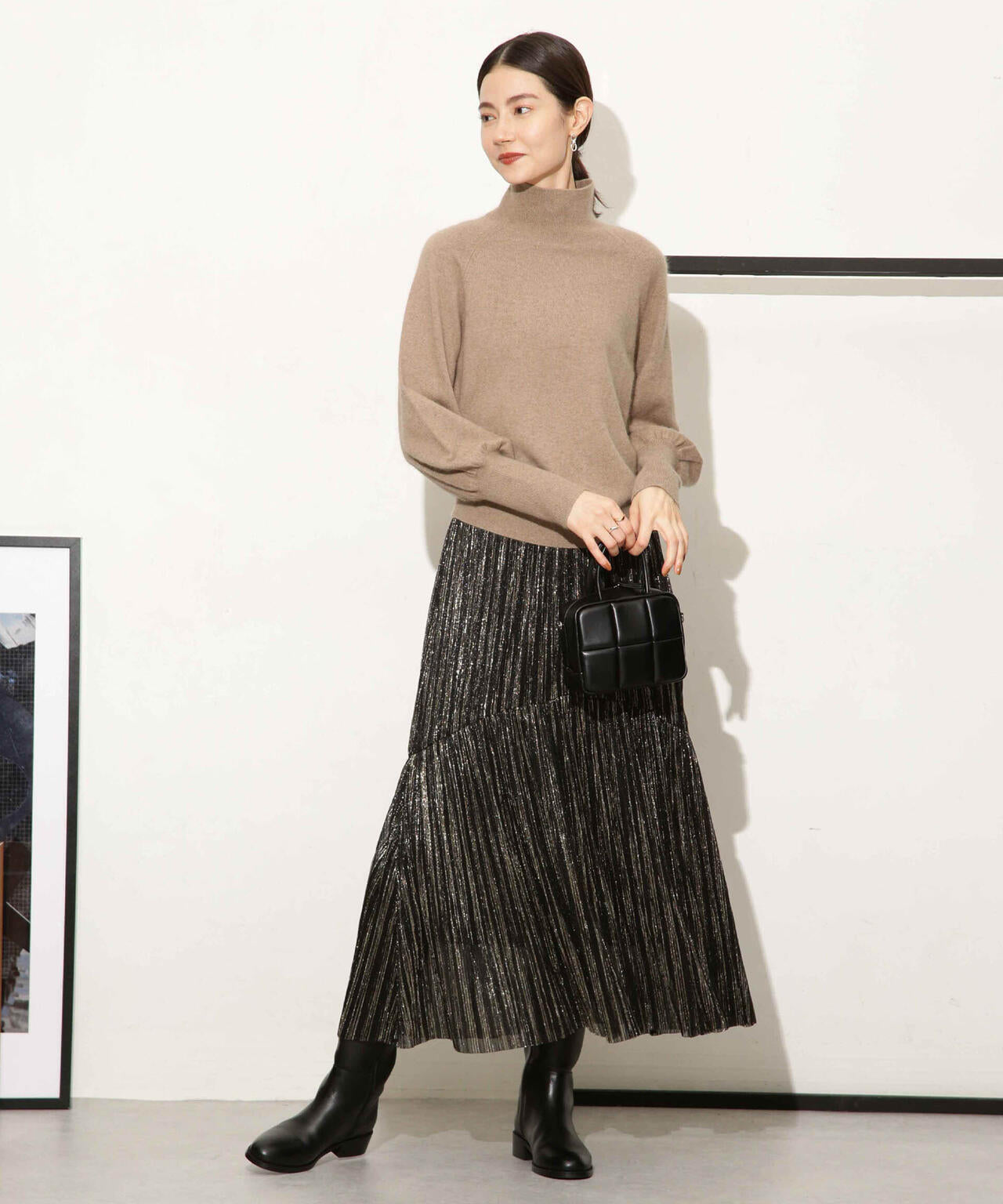 ヘアリーハイゲージフォルムスリーブニット 6693222320