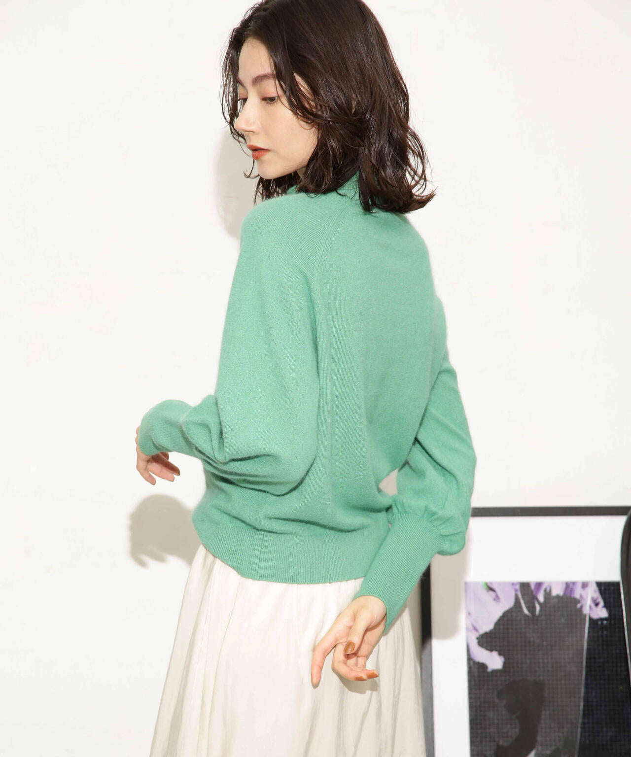 ヘアリーハイゲージフォルムスリーブニット 6693222320