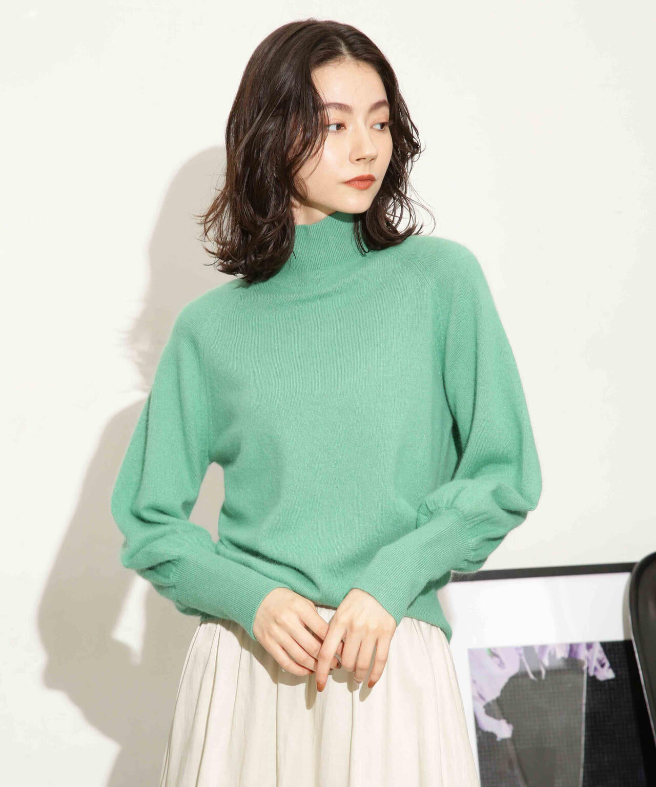 ヘアリーハイゲージフォルムスリーブニット 6693222320