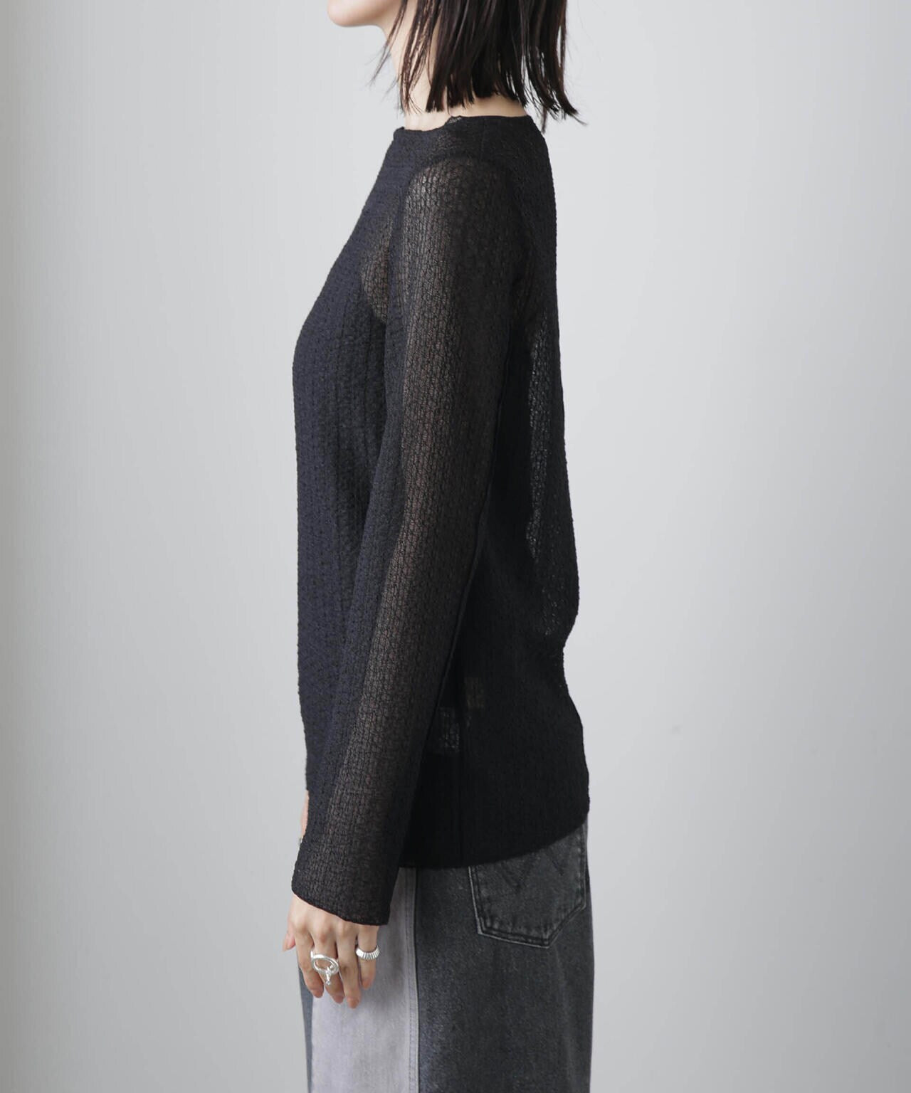 シャーリングレースカットトップス 6693223302