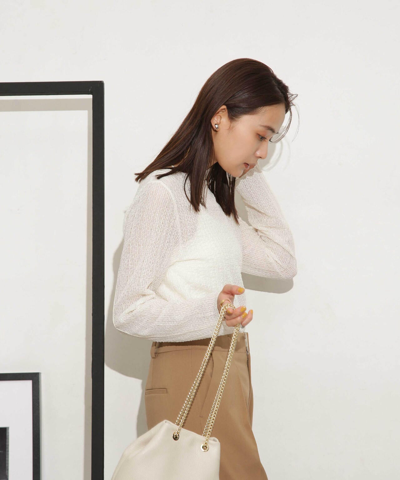 シャーリングレースカットトップス 6693223302