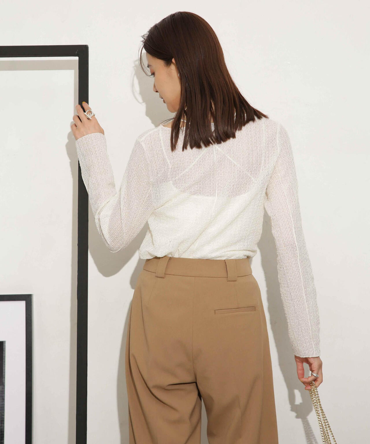 シャーリングレースカットトップス 6693223302