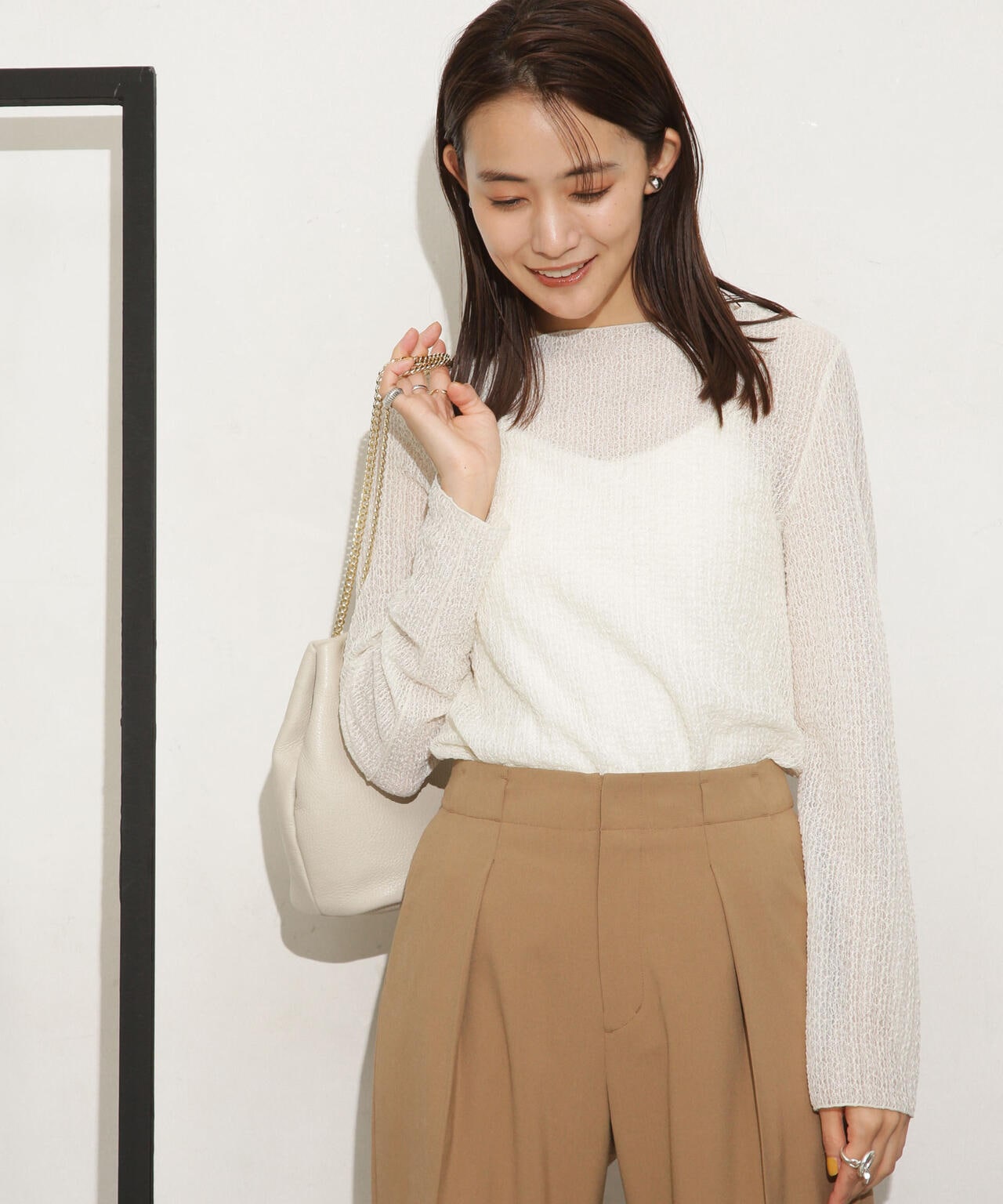 シャーリングレースカットトップス 6693223302