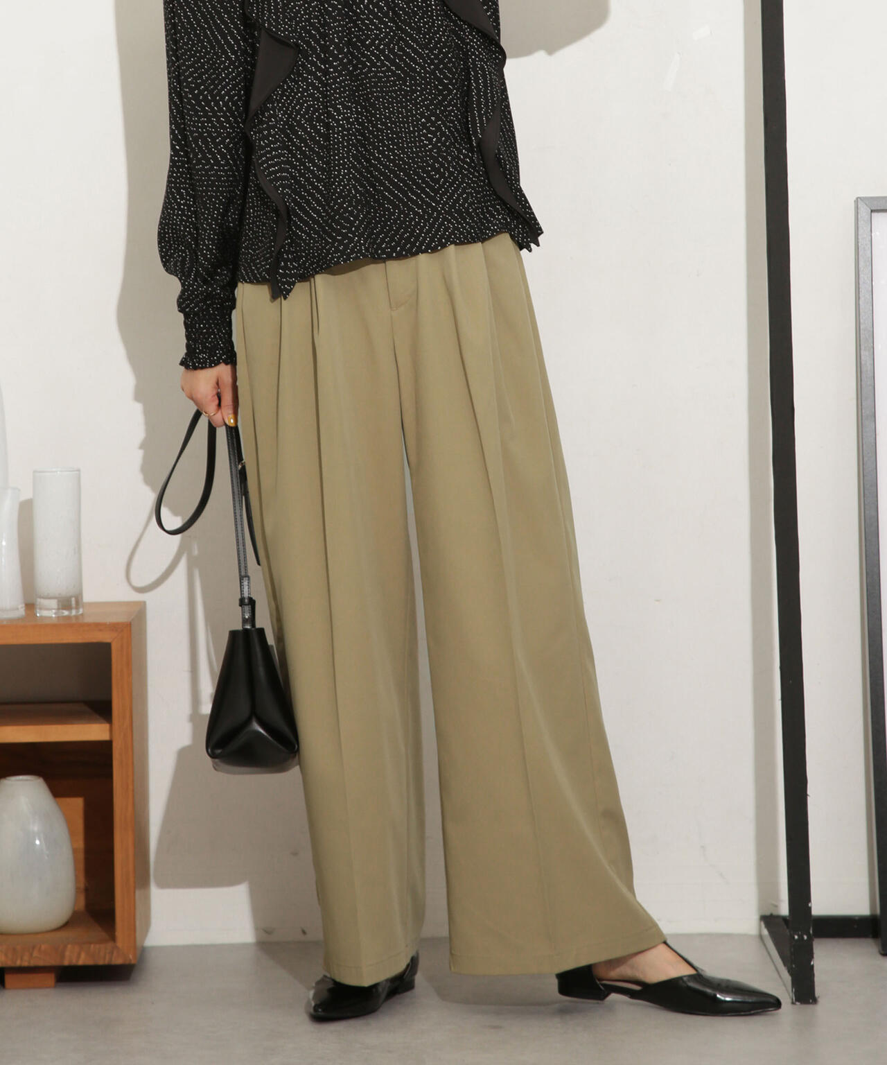 2タックツイルワイドパンツ 6693227301