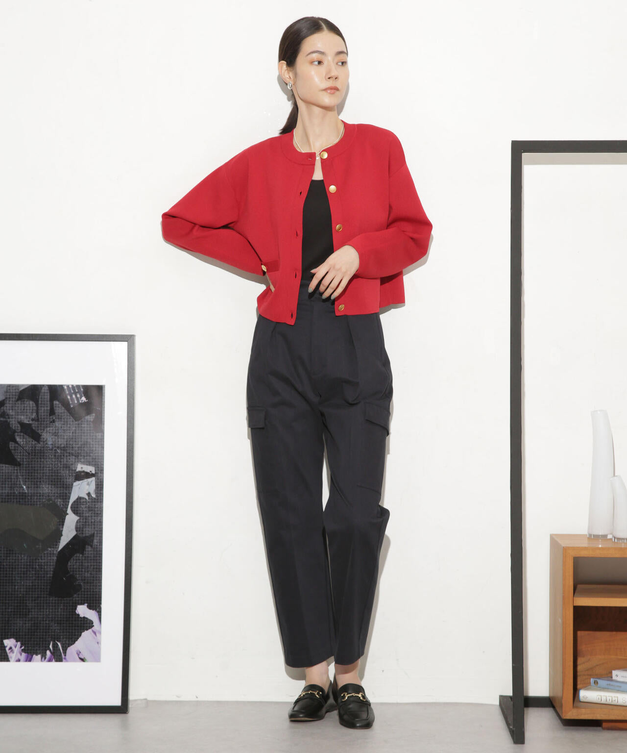 コットンサテンカーゴパンツ 6693227302